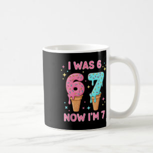 I Was 6 Now I’m 7 Cute Ice Cream 7th Birthday Kids Coffee Mug