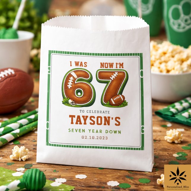 I Was 6, Now I’m 7 – Football America 7th Birthday Favour Bags (I Was 6, Now I’m 7 – Football America 7th Birthday Favor Bag
)