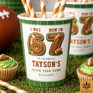 I Was 6, Now I’m 7 – Football America 7th Birthday Paper Cups