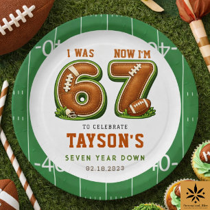 I Was 6, Now I’m 7 – Football America 7th Birthday Paper Plate