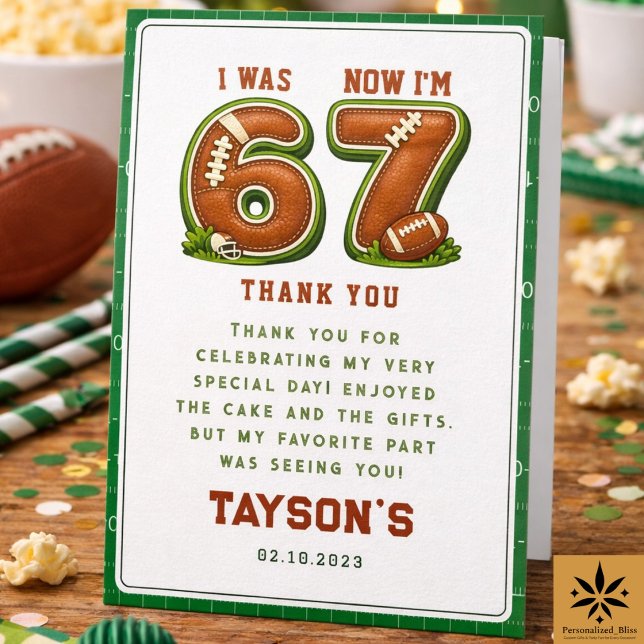 I Was 6, Now I’m 7 – Football America 7th Birthday Thank You Card (I Was 6, Now I’m 7 – Football America 7th Birthday Thank You Card
)