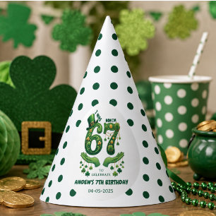 I Was 6 Now I’m 7 St. Patrick’s Day Boy Birthday Party Hat