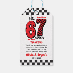 I Was 6, Now I’m 7 – Twin 7th Birthday for Kids Gift Tags