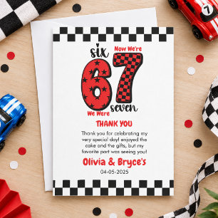 I Was 6, Now I’m 7 – Twin 7th Birthday for Kids Thank You Card
