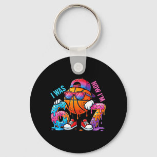 I was 6 Now Im 7 Birthday Basketball Boys Kids 67 Key Ring