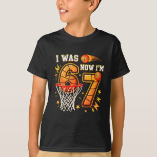 I Was 6 Now I'm 7 Birthday Boy Basketball Funny 6 T-Shirt