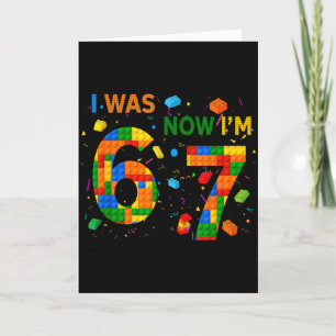 I Was 6 Now I'm 7 Building Block Funny Gift For Ki Card