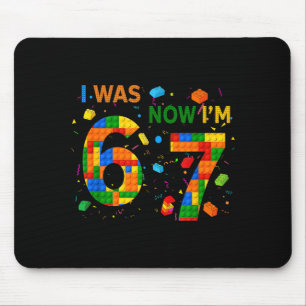 I Was 6 Now I'm 7 Building Block Funny Gift For Ki Mouse Mat