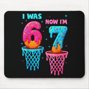 I Was 6 Now I'm 7 Funny 67 Meme Ice Cream Drip Bas Mouse Mat
