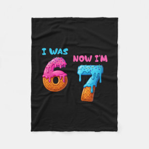I Was 6 Now I'm 7 Funny 7th Year Old Birthday 67 M Fleece Blanket