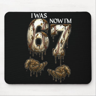 I Was 6 Now Im 7 Funny Baseball 6 7 Birthday Boys Mouse Mat