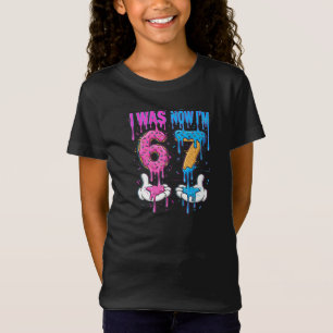 I Was 6 Now I'm 7 Glitch Drip Funny 7th Birthday T-Shirt