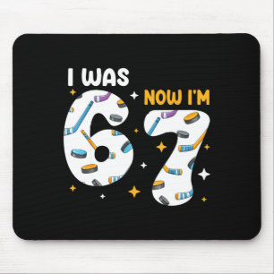 I Was 6 Now Im 7 Hockey Birthday  Mouse Mat