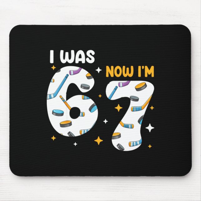 I Was 6 Now Im 7 Hockey Birthday  Mouse Mat (Front)