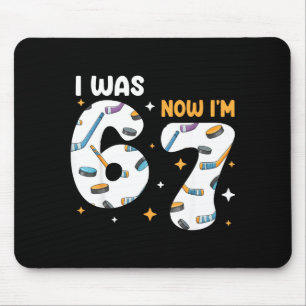 I Was 6 Now I'm 7 Hockey Birthday  Mouse Mat