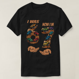 I Was 6 Now I'm 7 Monster Truck Birthday Boy 7th  T-Shirt