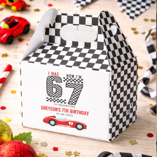I Was 6 Now I'm 7 Race Car Boy Birthday Party Favour Box