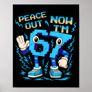 I Was 6 Now I'm 7 Six Seven Brainrot 7 Year Old Bi Poster