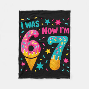 I Was 6 Now I'm 7 Six Seven Meme Ice Cream Drip Bi Fleece Blanket