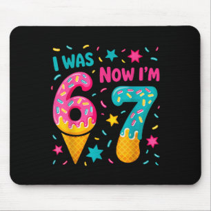 I Was 6 Now I'm 7 Six Seven Meme Ice Cream Drip Bi Mouse Mat