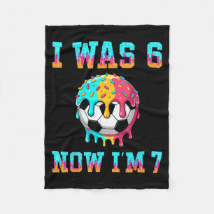 I Was 6 Now Im 7 Soccer Boys 7th Birthday Theme Gi Fleece Blanket