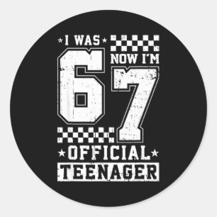 I was 6 now i'm 7 teenager 7th birthday classic round sticker