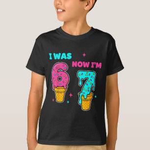 I Was 6 Now I'm 7 Year Old Birthday 67 Meme For Ki T-Shirt