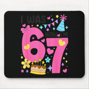 I Was 6 Now I'm 7 Year Old Birthday 7th Kids Funny Mouse Mat