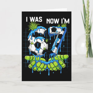 I Was 6 Now Im 7 Year Old Birthday Boy Six Seven S Card