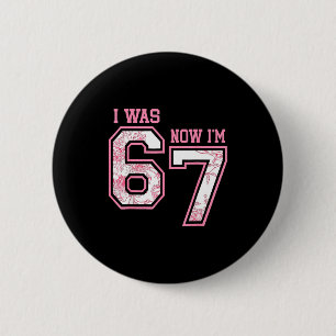 I Was 6 Now I'm 7 Year Old Birthday Girls Coquette 6 Cm Round Badge