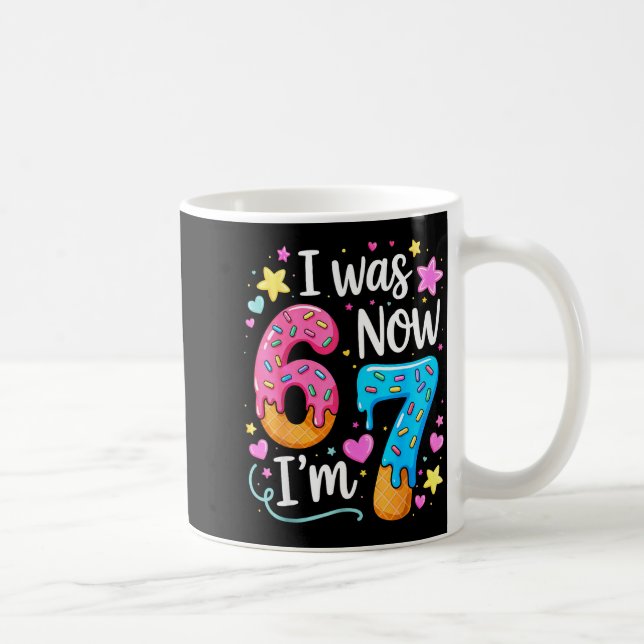 I Was 6 Now I'm 7 Year Old Birthday Kids Boys Girl Coffee Mug (Right)
