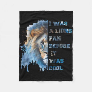 I Was A Lions Fan Before It Was Cool Vintage Footb Fleece Blanket