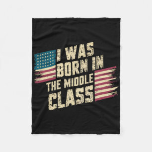 I Was Born In The Middle Cl Trump Fleece Blanket