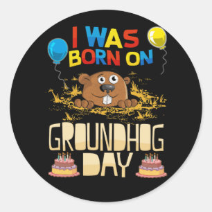 I Was Born On Groundhog Day - Groundhog Birthday Classic Round Sticker