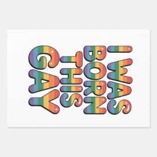 I Was Born This Gay" Funny LGBTQ Pride Month Wrapping Paper Sheet