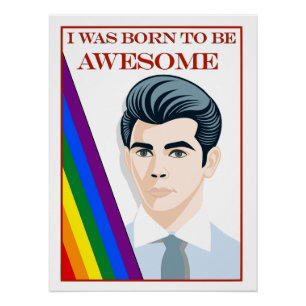 I Was Born to be Awesome Retro Vintage Gay Male  Poster