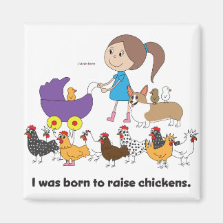 I was Born to Raise Chickens Magnet