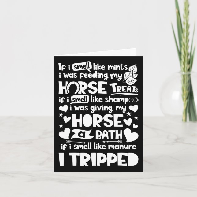 I Was Feeding My Horse Horseback Riding Racing Gif Card (Front)
