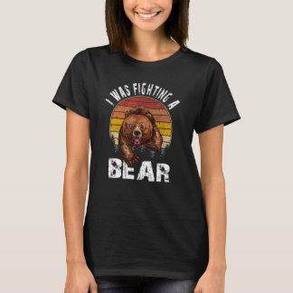 I Was Fighting A Bear   Injury Recovery Vintage Re T-Shirt