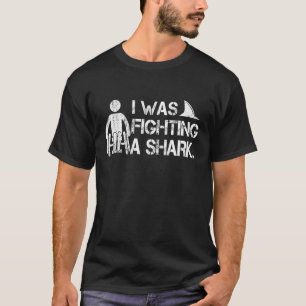 I Was Fighting A Shark Funny Wheelchair Humour Han T-Shirt