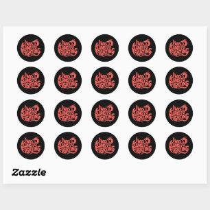 I was kung fu fighting classic round sticker