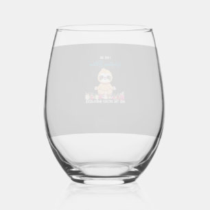 I Was Like Whatever Tee Sloth Yoga Meditating Slot Stemless Wine Glass
