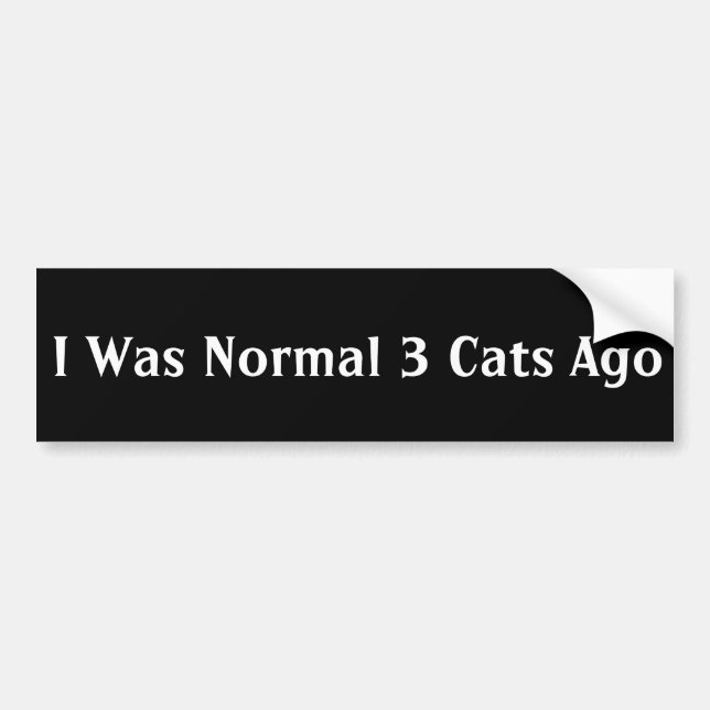 I Was Normal 3 Cats Ago Bumper Sticker (Front)