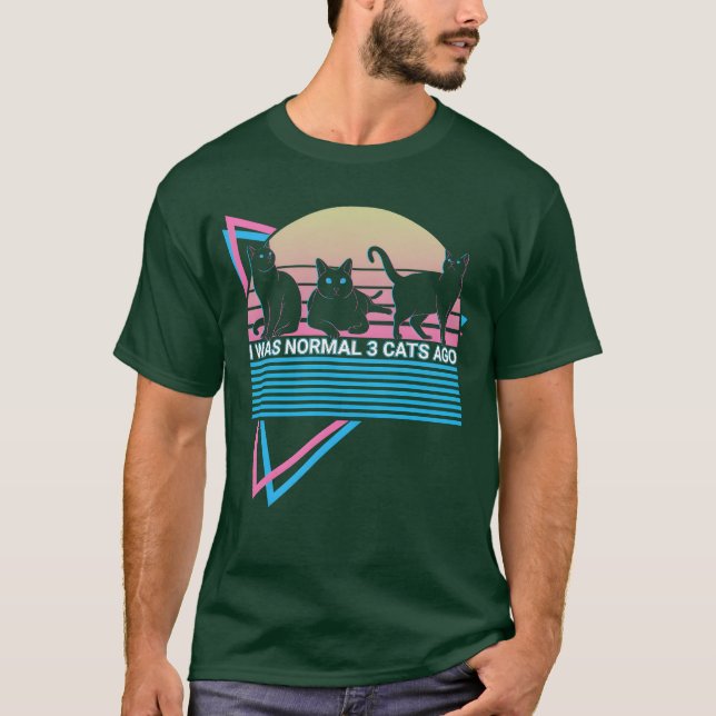 I Was Normal 3 Cats Ago Funny Cat gift T-Shirt (Front)