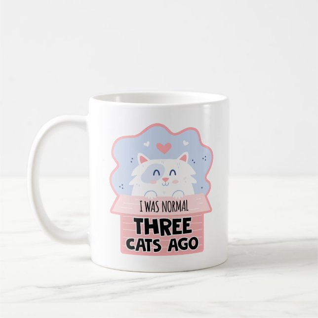 I Was Normal Three Cats Ago Coffee Mug (Left)