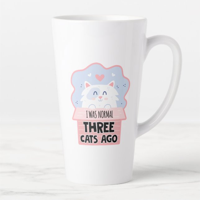 I Was Normal Three Cats Ago Latte Mug (Right)