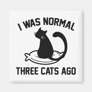 I Was Normal Three Cats Ago Magnet