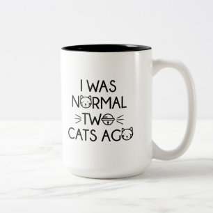 I Was Normal Two Cats Ago Two-Tone Coffee Mug