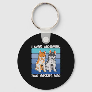I Was Normal Two Huskies Ago Shiba Dog Key Ring
