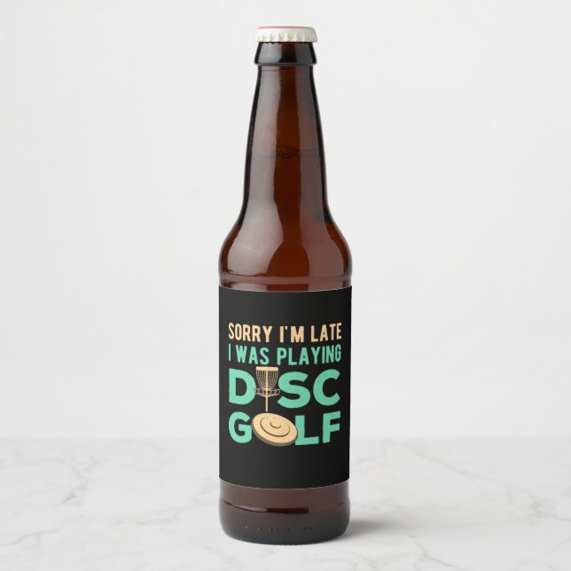 I Was Playing Disc Golf Beer Bottle Label (Front)